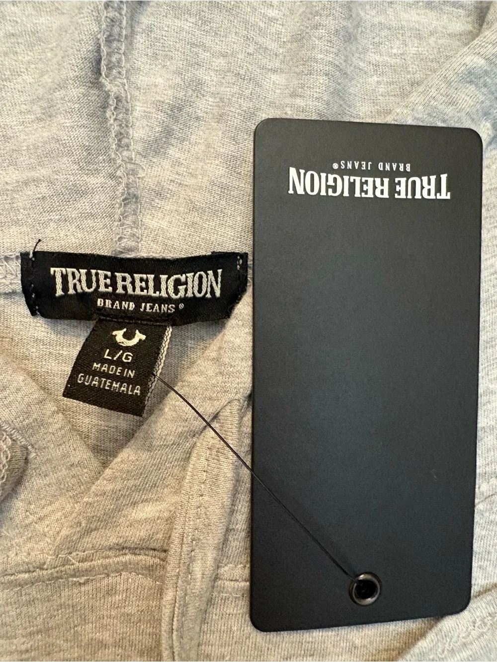 NWT True Religion Hooded Tank Heather Grey World Tour Buddha Logo